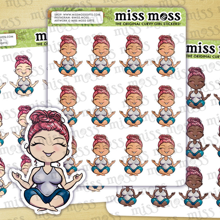 Yoga Meditation Zen Vinyl Planner Stickers