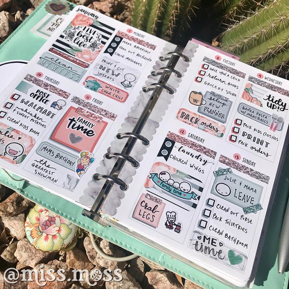 WEEKLY PLANNER SPREAD INSPIRATION, PERSONAL SIZE WO2P | MISS MOSS GIFTS