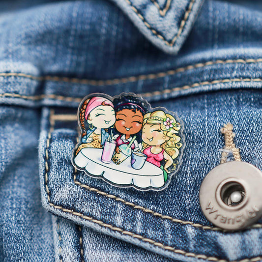 BFFs Girls Day Acrylic Pin