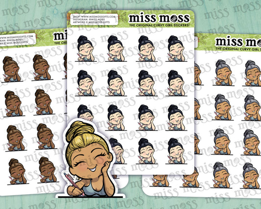 Journaling Girl Vinyl Planner Stickers