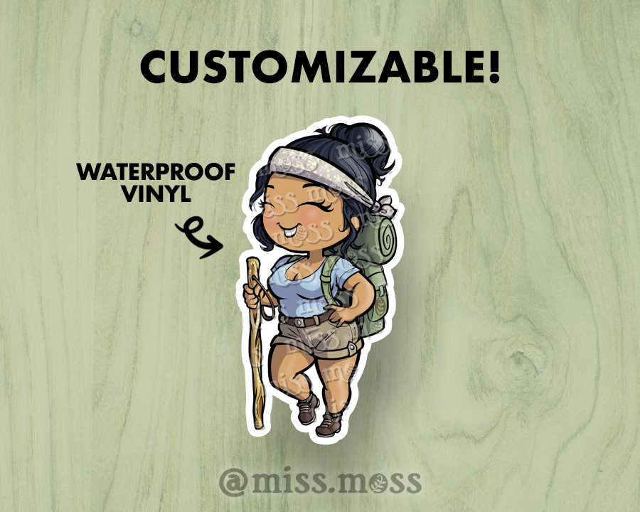 Large Hiking Girl Vinyl Die-Cut