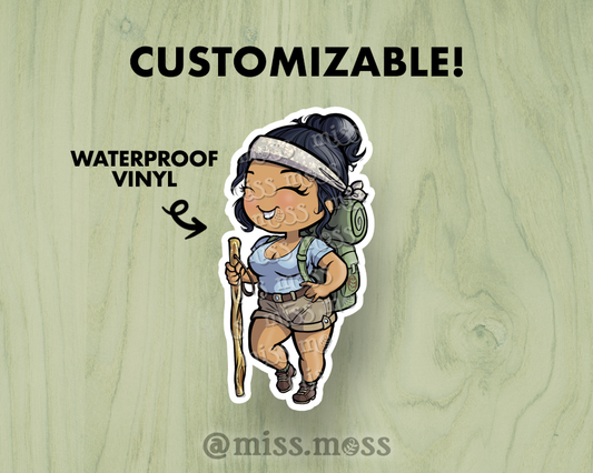 Large Hiking Girl Vinyl Die-Cut