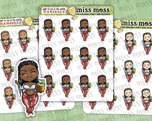 June '25 VIP of the Month Danielle / Tropical Girl Planner Stickers