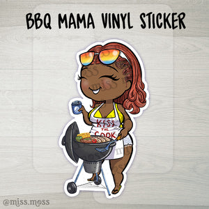 BBQ Grill Mama Waterproof Vinyl Sticker