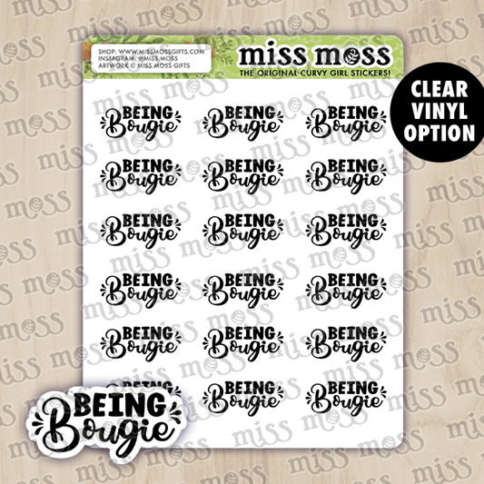 Being Bougie Script Lettering Planner Stickers