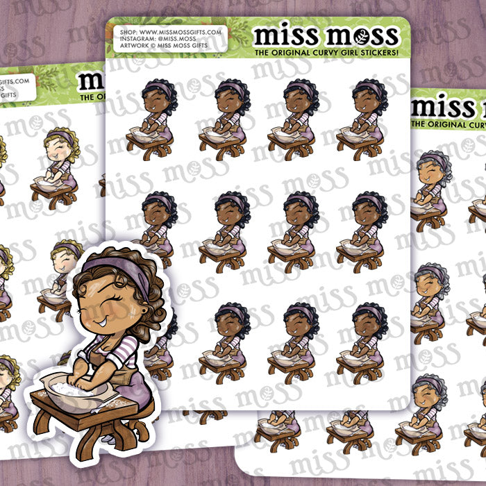 Dough Mixing Girl Vinyl Planner Stickers – Miss Moss Gifts