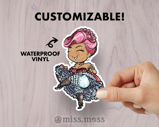 Can Can Girl Large Vinyl Sticker