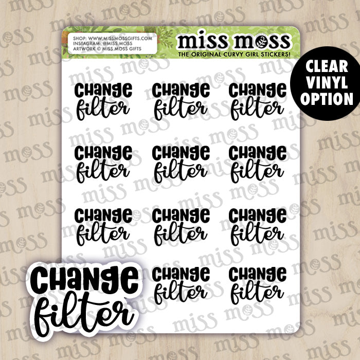 Change Filter Script Lettering Planner Stickers – Miss Moss Gifts