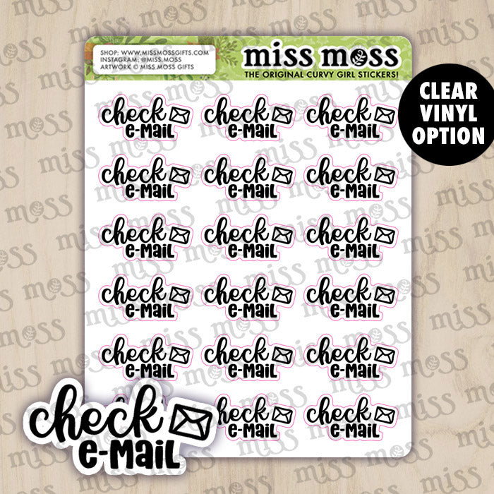 Mail Script Decal Ribtable Check E-Mail Script Lettering Planner Stickers – Miss Moss Gifts