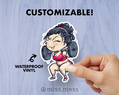 Lifting CrossFit Girl Large Vinyl Sticker