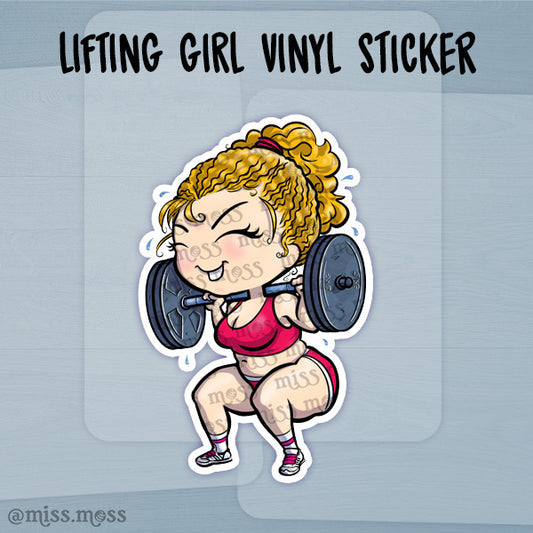 Lifting CrossFit Girl Large Vinyl Sticker