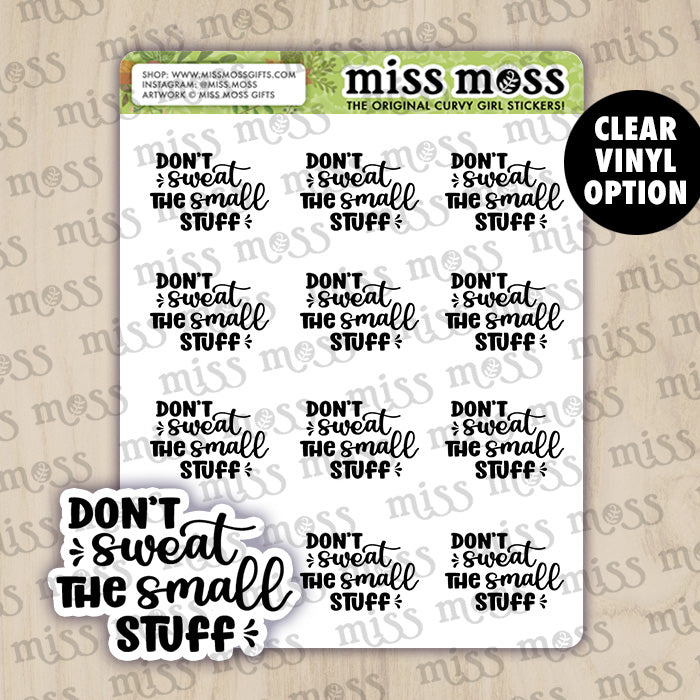 Don't Sweat The Small Stuff Script Lettering Stickers – Miss Moss Gifts