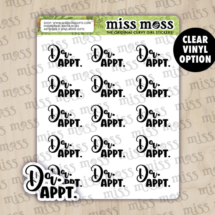 Dr. Appointment Script Lettering Planner Stickers – Miss Moss Gifts