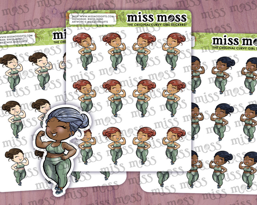 Empowerment Fitness Girl Planner Stickers