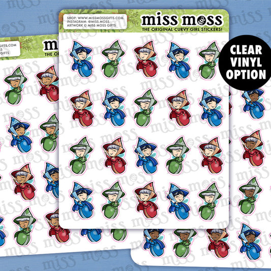 Mini Fairy Godmothers Vinyl Planner Stickers