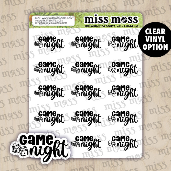 Jam Night Lettering Game Night Script Lettering Planner Stickers – Miss Moss Gifts