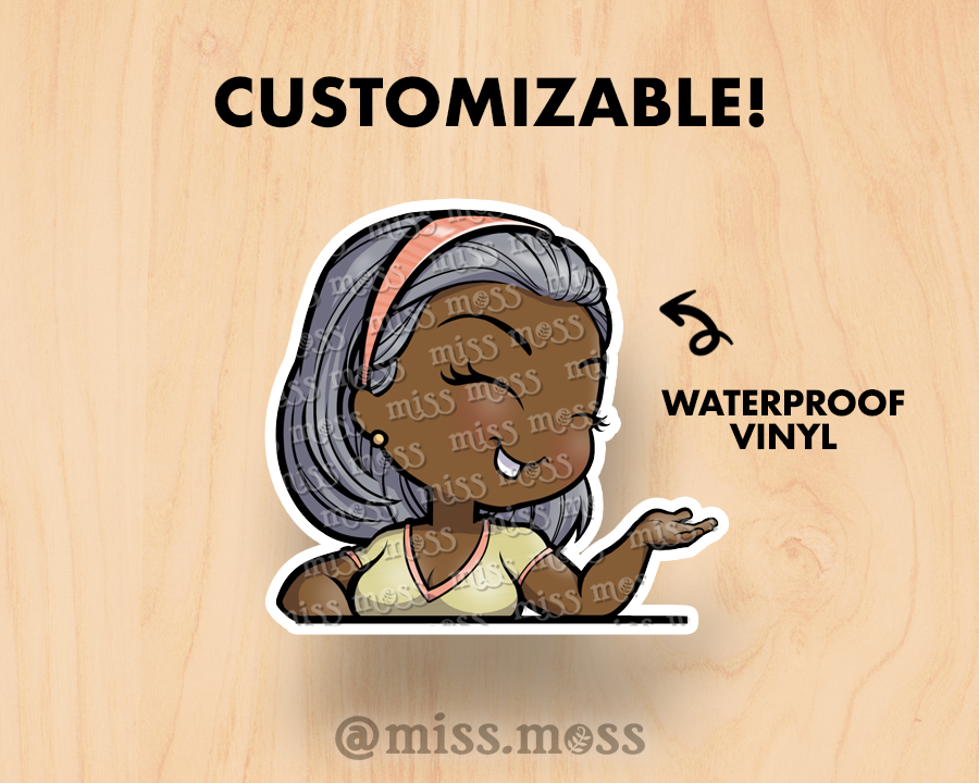 Gesturing Girl Large Vinyl Sticker