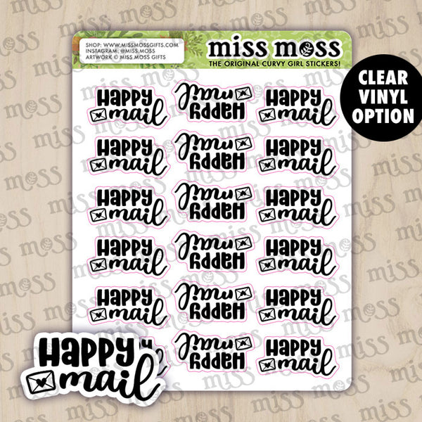 Mail Script Decal Ribtable Happy Mail Script Lettering Planner Stickers – Miss Moss Gifts