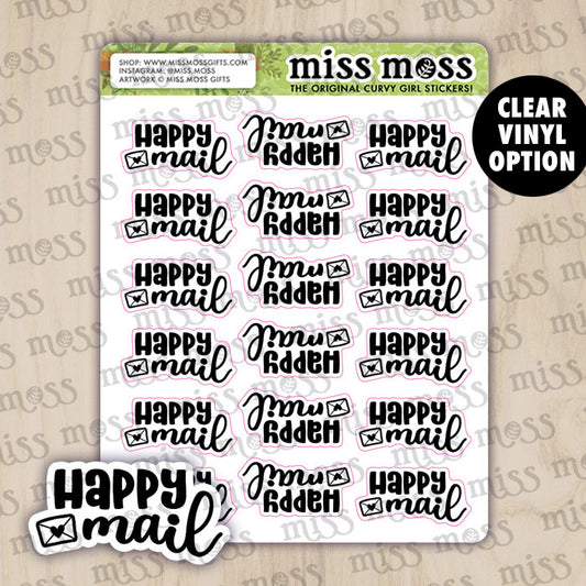 Happy Mail Script Lettering Planner Stickers
