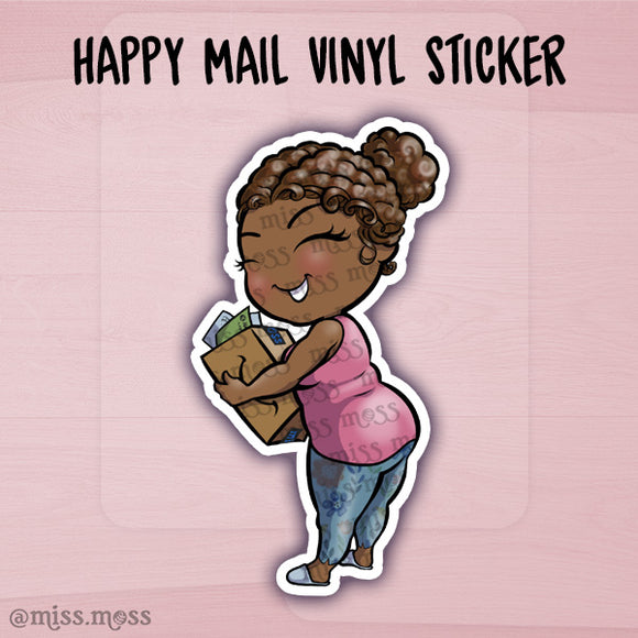 Happy Mail Girl Large Vinyl Sticker