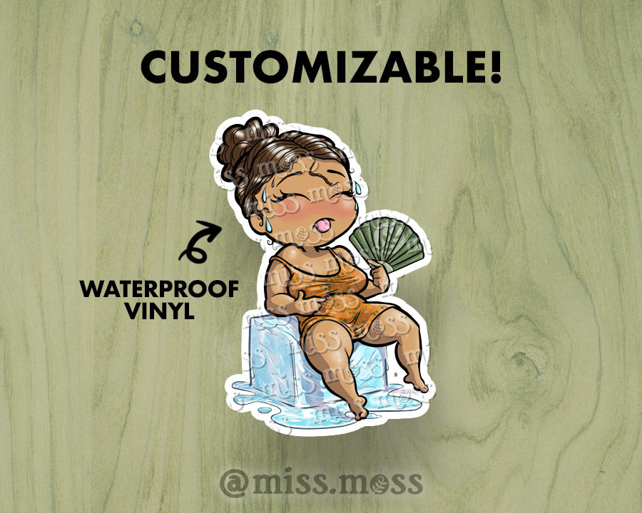 Heat Wave / Hot Flash Girl Large Vinyl Sticker