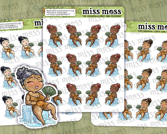 Heat Wave / Hot Flash Girl Planner Stickers