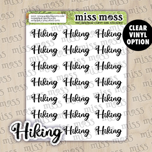 Hiking Script Lettering Planner Stickers