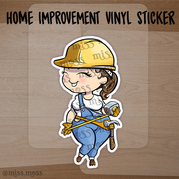 Home Improvement Girl Large Vinyl Sticker