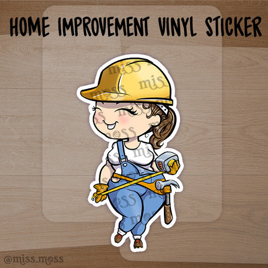 JUMBO Construction Girl Vinyl Sticker