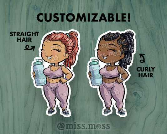 Hydration Water Girl Large Vinyl Sticker