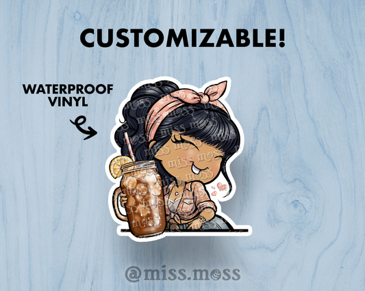 Sweet Iced Tea Girl Large Vinyl Sticker