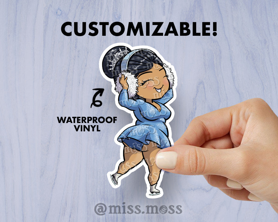 Ice Skater Large Vinyl Sticker