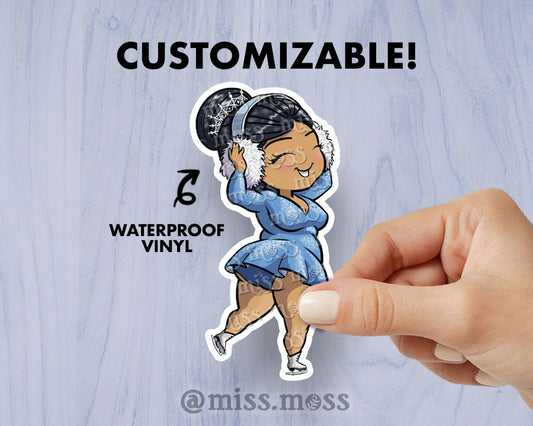 Ice Skater Large Vinyl Sticker