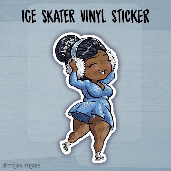 Ice Skater Large Vinyl Sticker