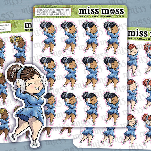 Ice Skater Vinyl Planner Stickers