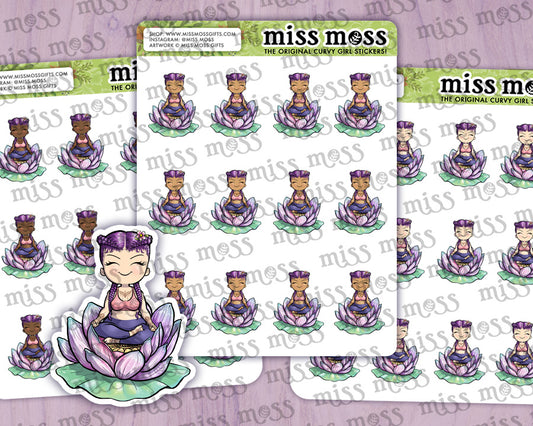 Lotus Girl Vinyl Planner Stickers