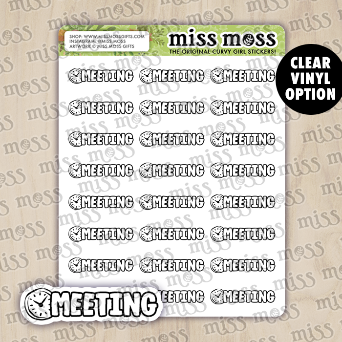 Meeting Script Lettering Planner Stickers