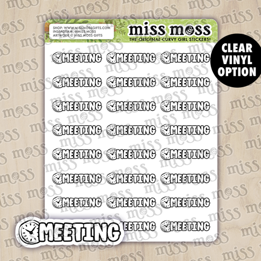 Meeting Script Lettering Planner Stickers