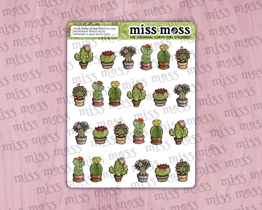 Mini CACTUS Cuties Vinyl Planner Stickers
