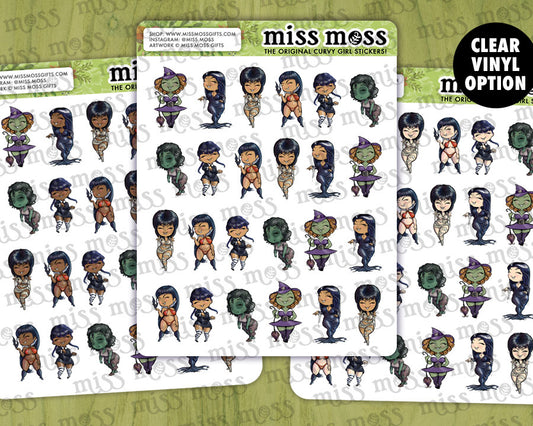 Mini Halloween Babes Vinyl Planner Stickers