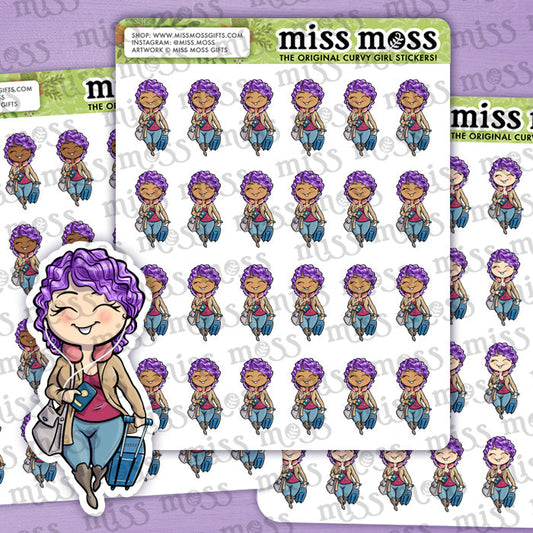 Mini Traveling Curvy Girl Vinyl Planner Stickers