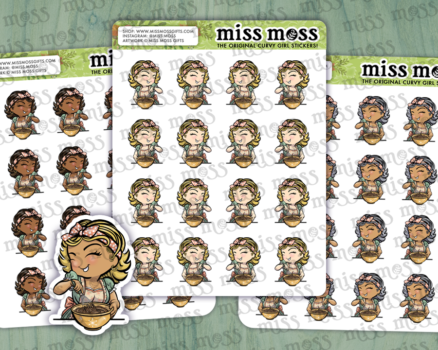 Mixing Bowl Girl Planner Journaling Stickers