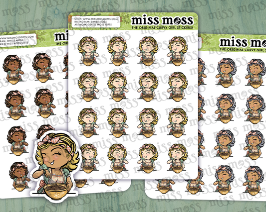 Mixing Bowl Girl Planner Journaling Stickers