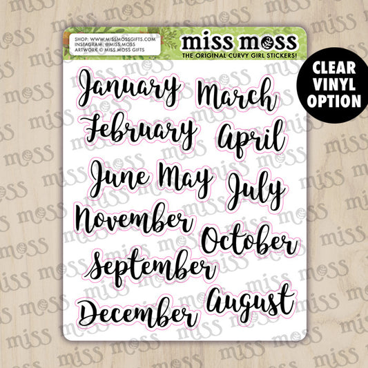 Script Minths SCRIPT LETTERING STICKERS – Miss Moss Gifts