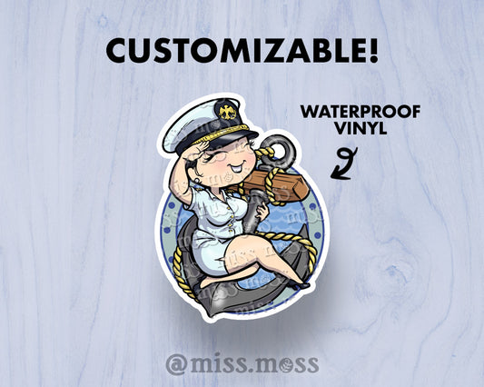 Navy Girl Large Vinyl Sticker