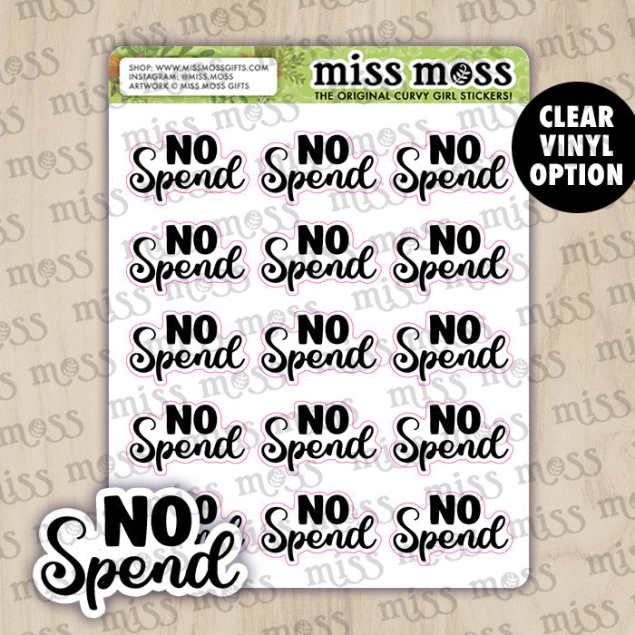 No Spend Script Lettering Planner Stickers – Miss Moss Gifts