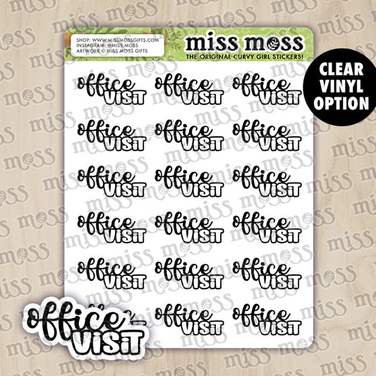 Office Visit Script Lettering Planner Stickers