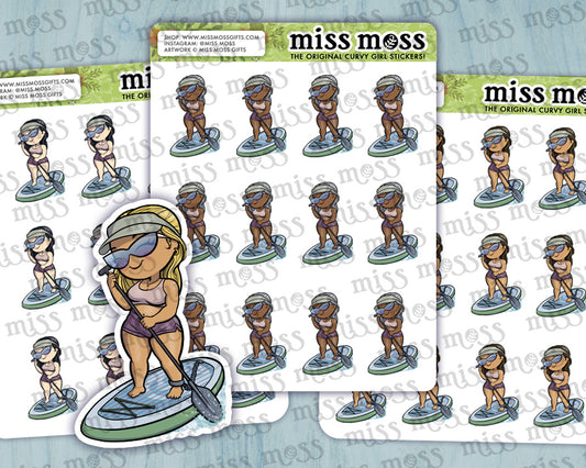 Paddle Boarder Planner Journaling Stickers
