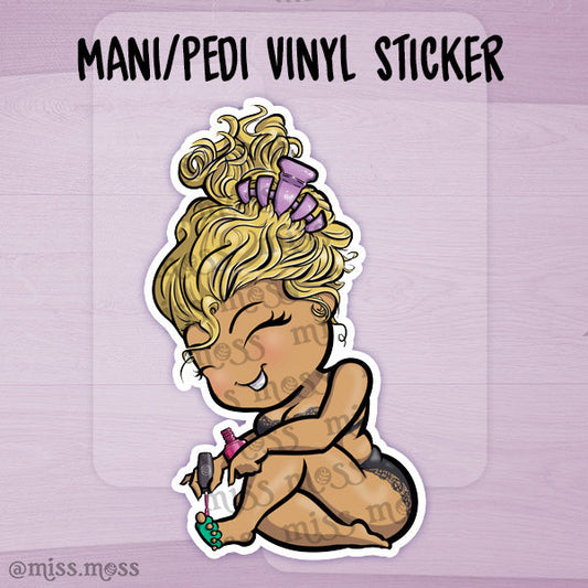 JUMBO Pedicure Manicure Girl Vinyl Sticker