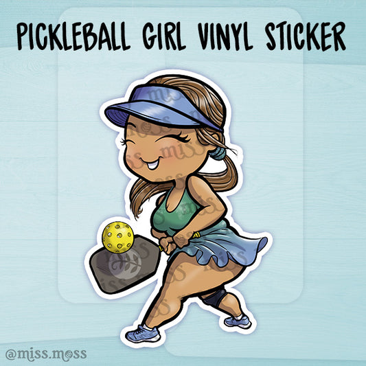 Pickleball Girl Waterproof Vinyl Sticker